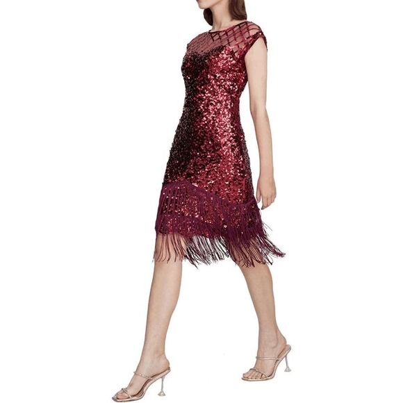 1920s Flapper Great Gatsby Vintage Retro Tassel Fringe Sequin Dress SIZE S NEW - Picture 7 of 12
